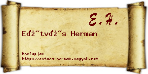 Eötvös Herman névjegykártya